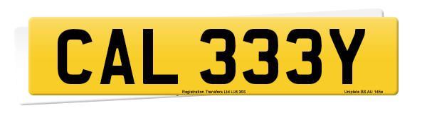 Registration number CAL 333Y